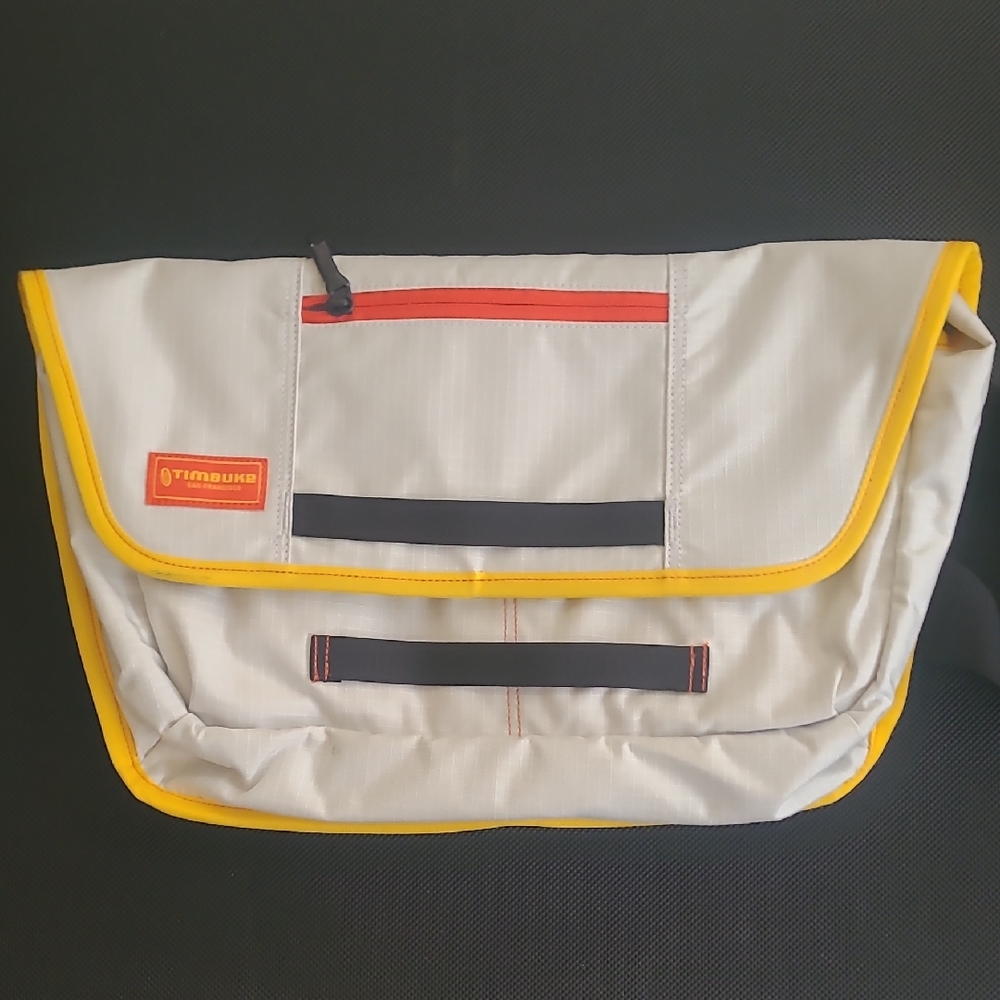 Timbuk2 Sandstone Messenger Bag with Yellow Trim and Black Accents